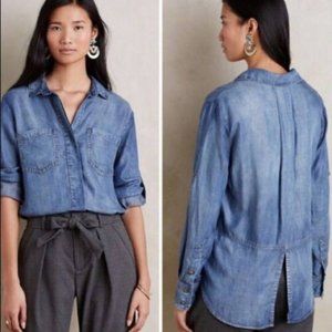 Cloth & Stone Med. Chambray Denim Shirt Split Back